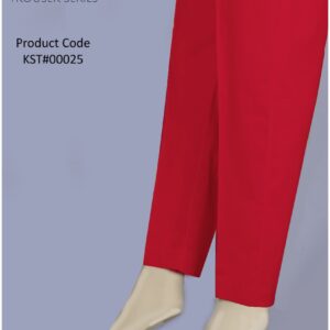 Red stretchable Cotton Plain trousers kain.pk